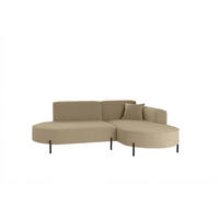 ECKSOFA Valencia Xs - Hellbraun, Holzwerkstoff/Textil (236/165cm) - Fun Möbel