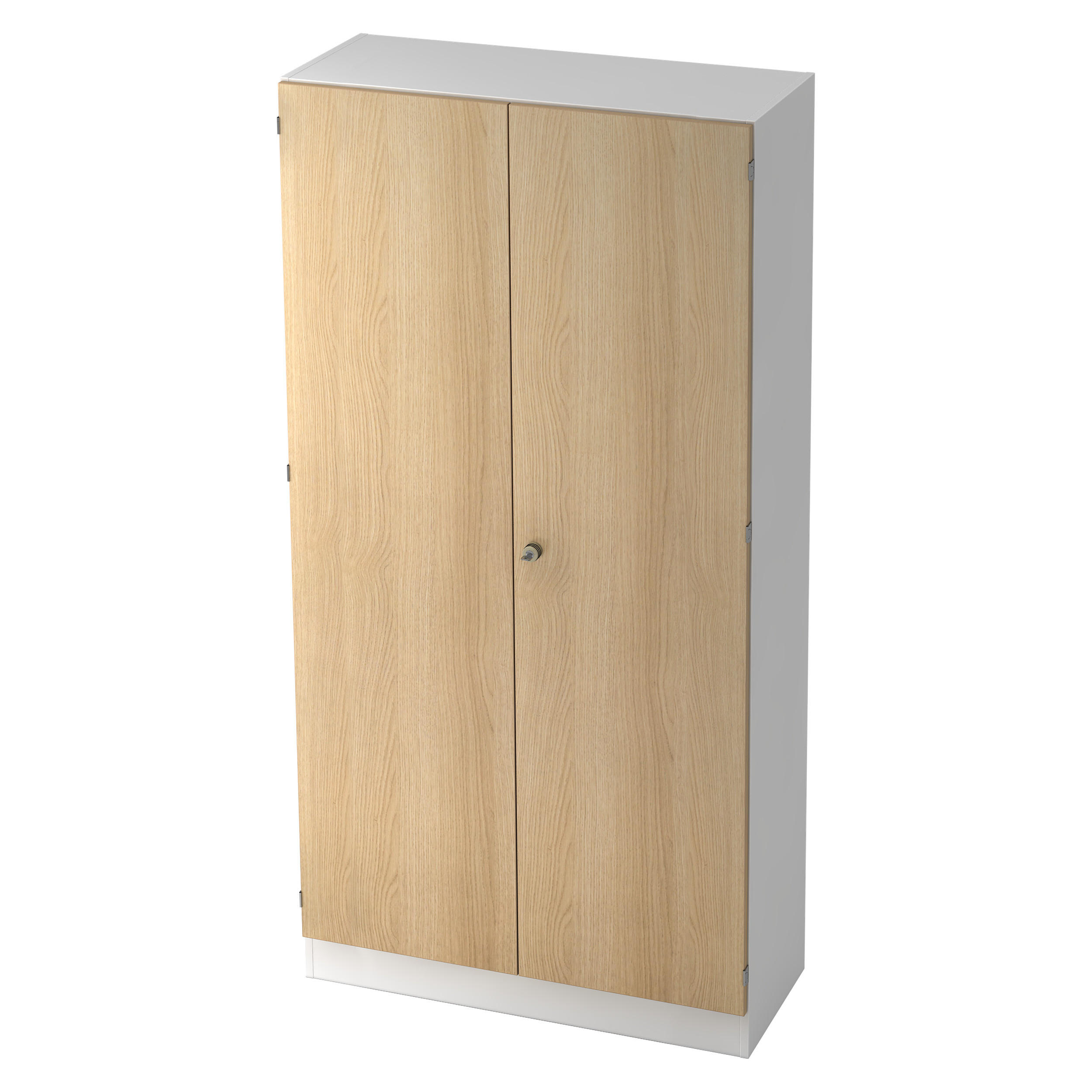 bümö Aktenschrank Weiß, Eiche 100x200.4x42 cm