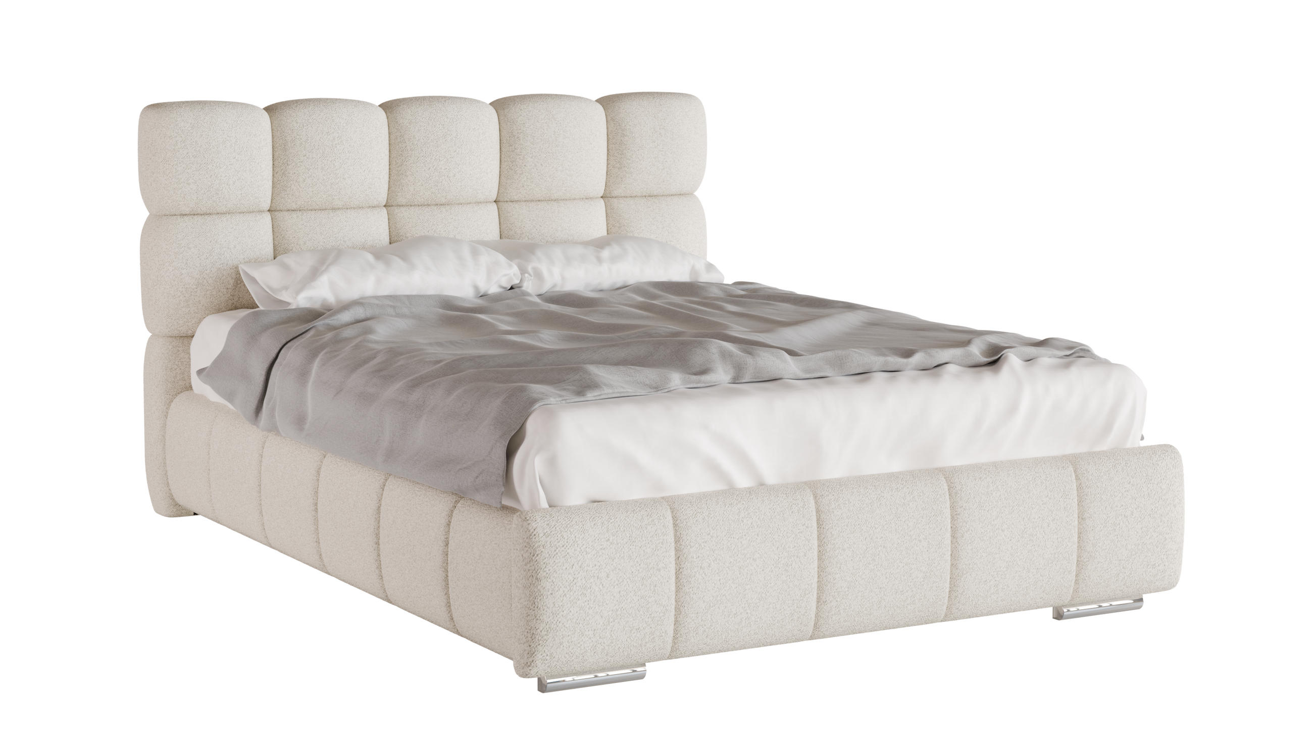 POLSTERBETT Bliss 140 x 200 cm mit Bettkasten und Lattenrost Taschenfederkernmatratze KOKOS H3 / H4 - beige - Beige, Holz (140/200cm) - Panda Möbel