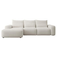 ECKSOFA Carnos mit wasserabweisendem Chenille-Bezug in Cremeweiß - Ecru, Textil (264/162cm) - Selsey