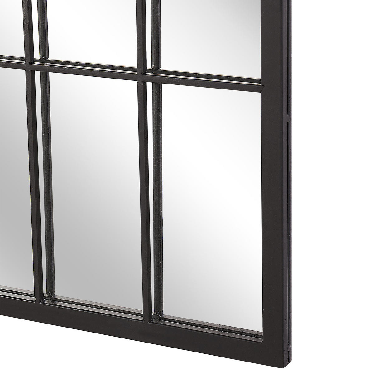 WANDSPIEGEL schwarz Fensteroptik 50/115 cm Cassel - Schwarz, Metall (50/115/2cm) - Beliani