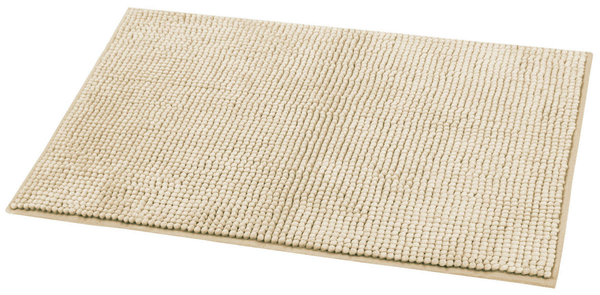 BADEMATTE, 50x80 cm, 100% Polyester, Weiß - Beige, Textil (50/80cm) - Zollner