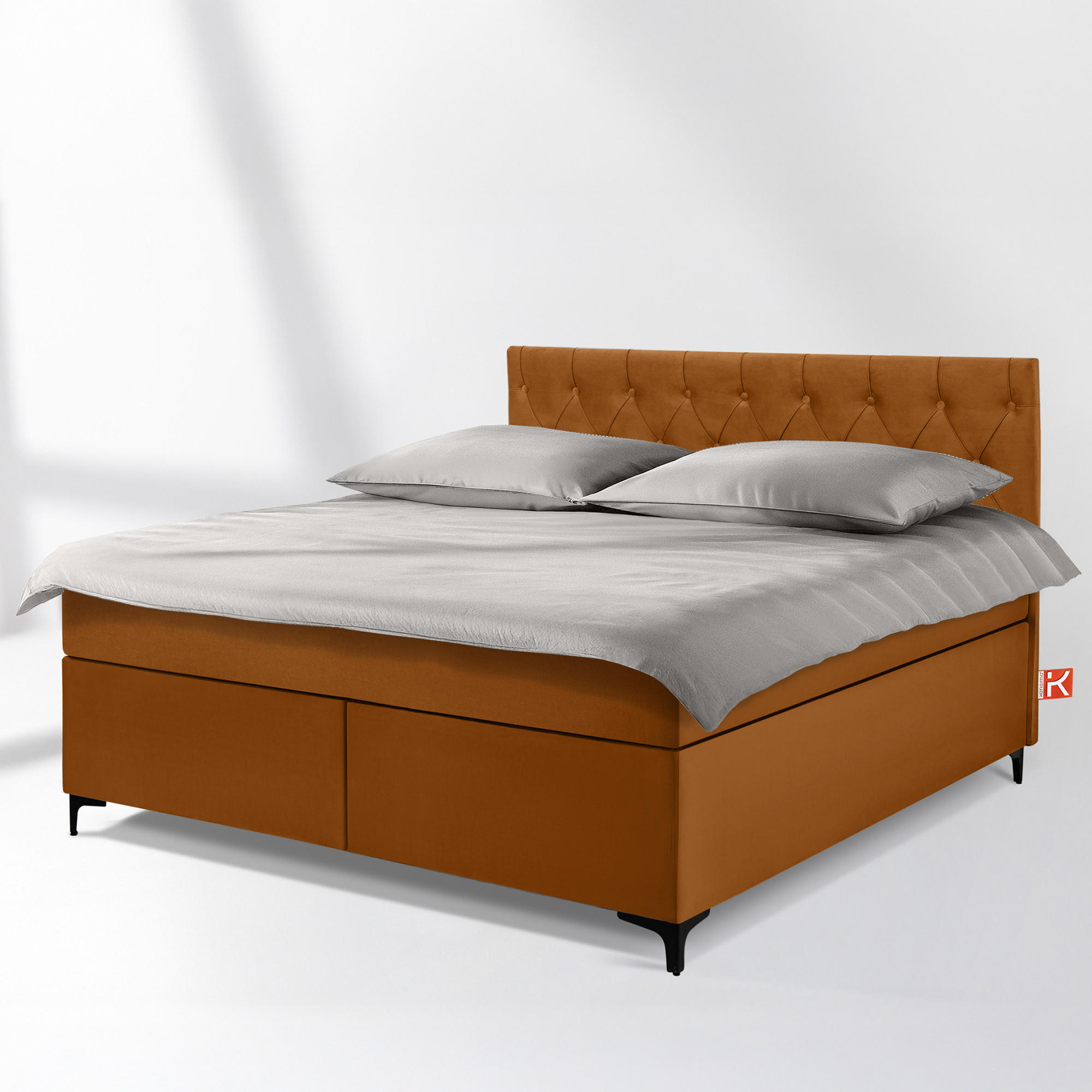 POLSTERBETT ARDEA, Rot - Rotbraun/Schwarz, Holz/Holzwerkstoff (160/200cm) - KONSIMO®