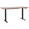 SCHREIBTISCH braunschwarz 180/72 cm elektrisch höhenverstellbar Destin III - Dunkelbraun/Schwarz, Holz (72/180/63cm) - Beliani
