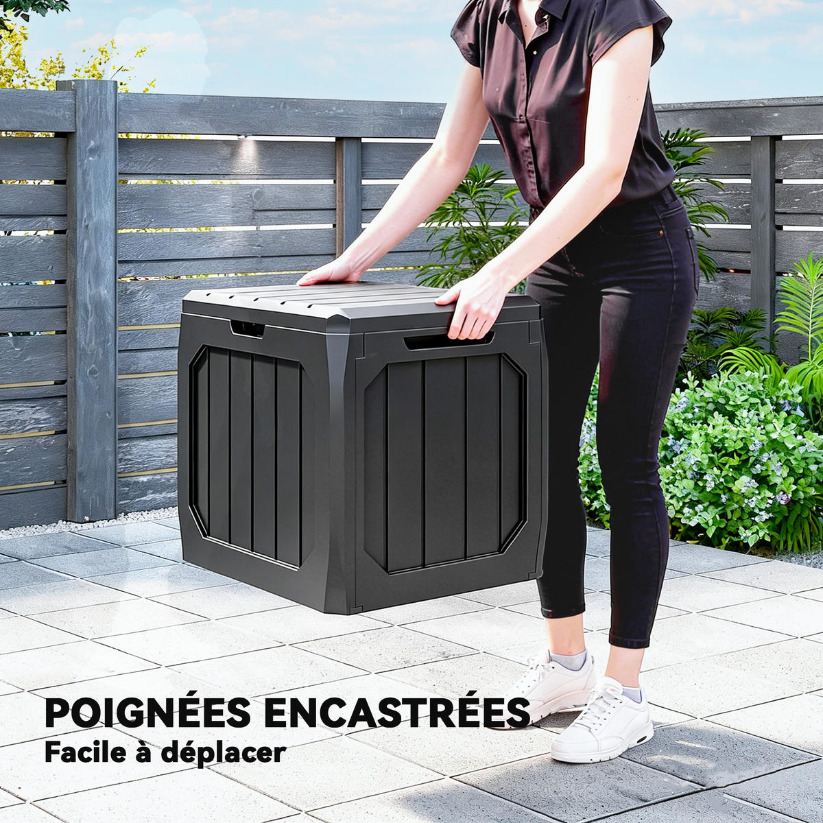 KISSENBOX DE-18684 121 L mit Griffen, wasserdicht Schwarz - Schwarz, Kunststoff (45/53/56cm) - ComfortXL