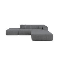 ECKSOFA Ottomane Rechts OVLY-L 289x176x71 Dunkelgrau Cord - Dunkelgrau/Anthrazit, Holzwerkstoff/Kunststoff (289/176cm) - ALTDECOR
