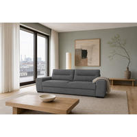 3-SITZER Carlisle Chenille Grau 274/97/93 cm - Dunkelgrau, Kunststoff/Textil (274/93/97cm) - foamnova