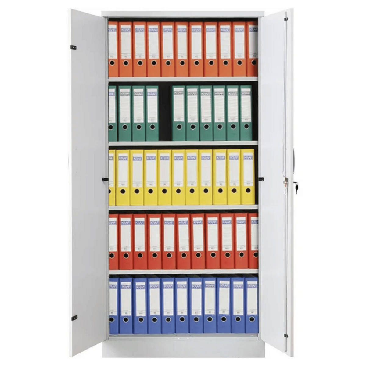 AKTENSCHRANK Beetle 4 Fachböden 195x92x42 cm Grau - Grau, Metall (92/195/42cm)