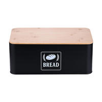 BROTKASTEN - Schwarz, Holz/Metall (33/13.5/19cm) - Relaxdays