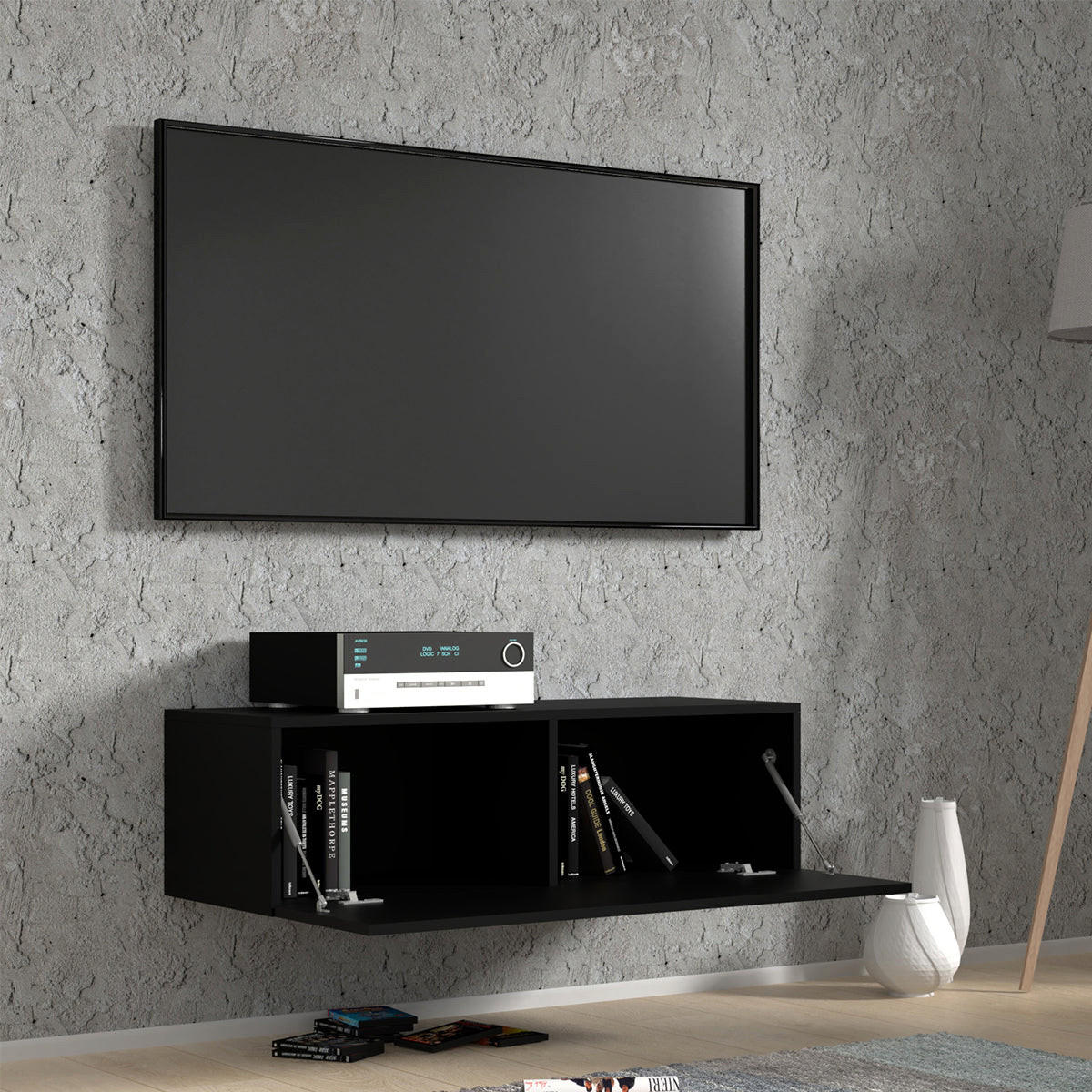 TV STOLÍK Bali Matná čierna - čierna, kompozitné drevo (100/30/40cm) - Petits-meubles