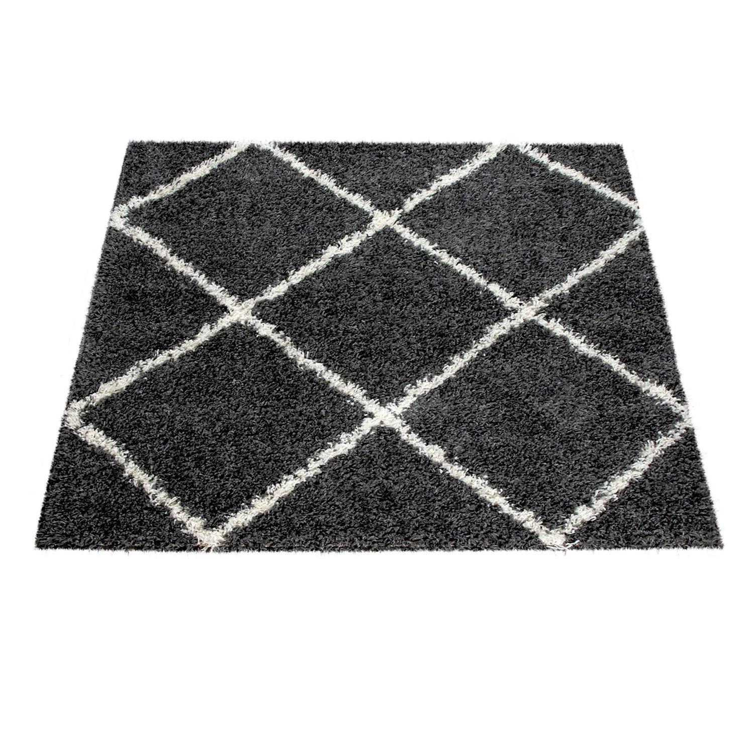 Paco Home Hochflorteppich Anthrazit 240x340 cm