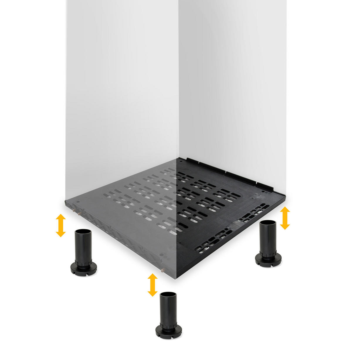 LÜFTUNGSSOCKEL Frigo, für integrierte Kühlschränke, für 16 mm Plattenstärkenstärke, Kunststoff, Schwarz - Schwarz, Kunststoff (52/4/56.75cm) - EMUCA