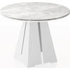 ESSTISCH Kova runder ausziehbarer, Grauer Beton 120-200/120/76 cm - Hellgrau/Weiß, Holzwerkstoff/Metall (120/120/76cm) - WFL GROUP