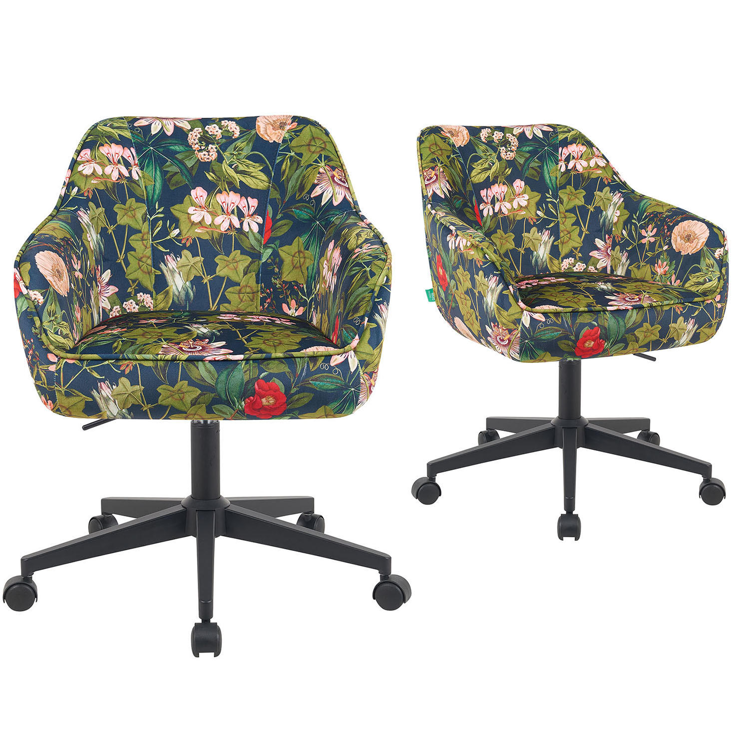 BÜROSTUHL Mika-Elio 2er-Set - Multicolor/Schwarz, Textil/Metall (60/79/61cm) - DUBI Möbel