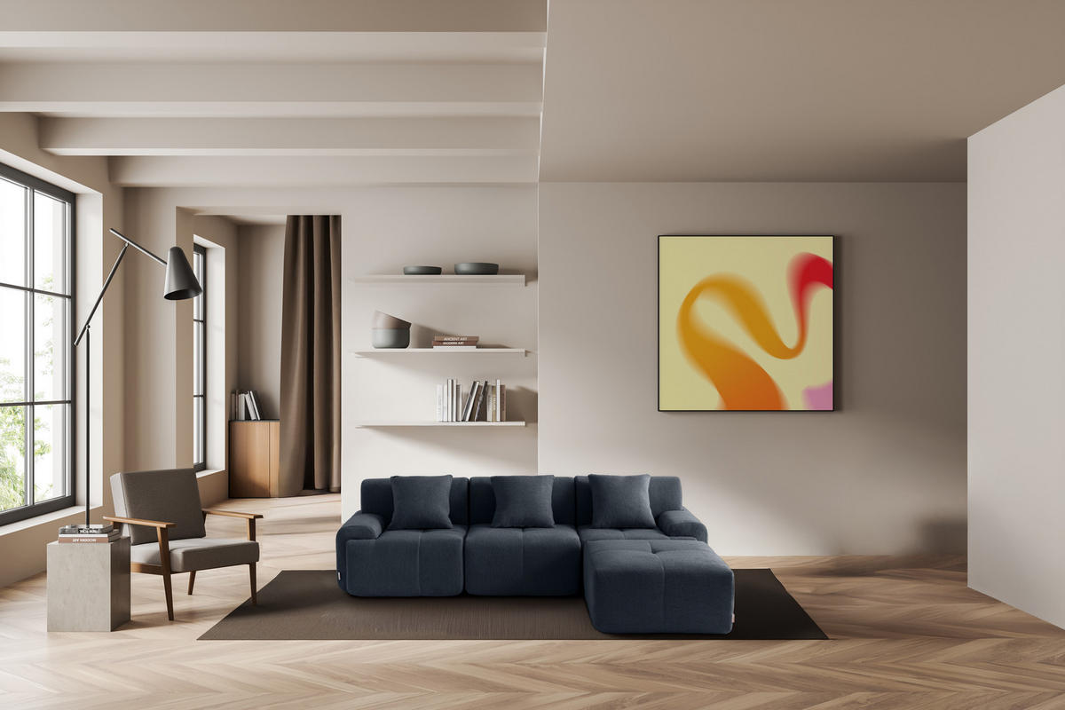 ROHOVÁ sedačka chenille modrosivá - modrosivá, textil (260/190cm) - MILYsofa