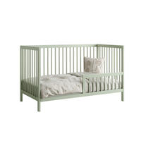 BABYPOSTÝLKA s poloviční boční zábranou 60x120 cm v zelené barvě - zelená barva, dřevo (60/120cm) - Kids Collective