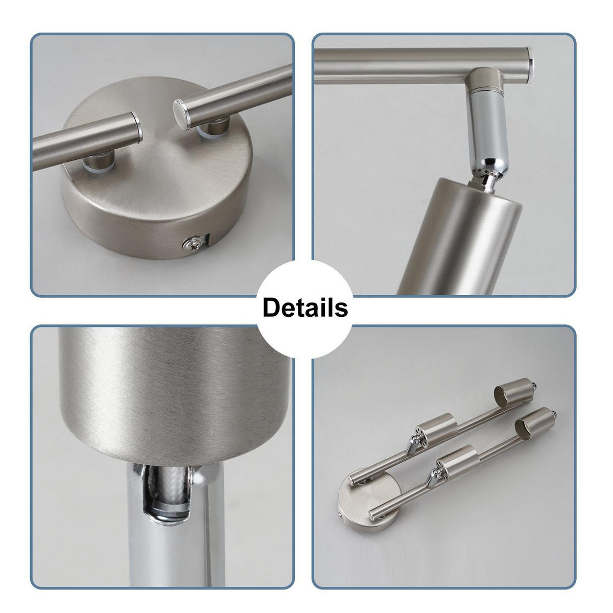 STRAHLER Aschaffenburg 4-flammig 59.5/8/13 cm - Silberfarben, Metall (59.5/8/13cm) - Nettlife
