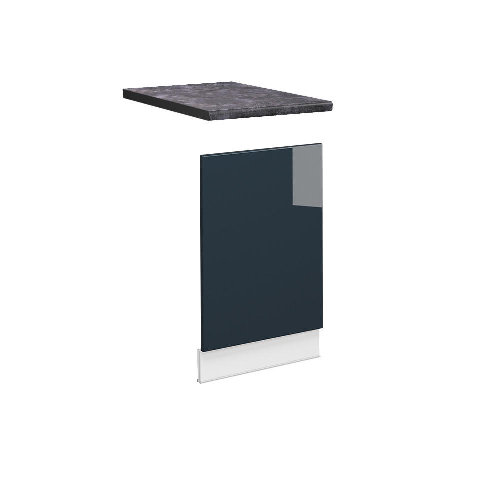 FRONTBLENDE Fame-Line Dunkelblau Hochglanz 45 cm, AP Anthrazit - Weiß/Dunkelblau, Holzwerkstoff (45/67.4/1.6cm) - Vicco