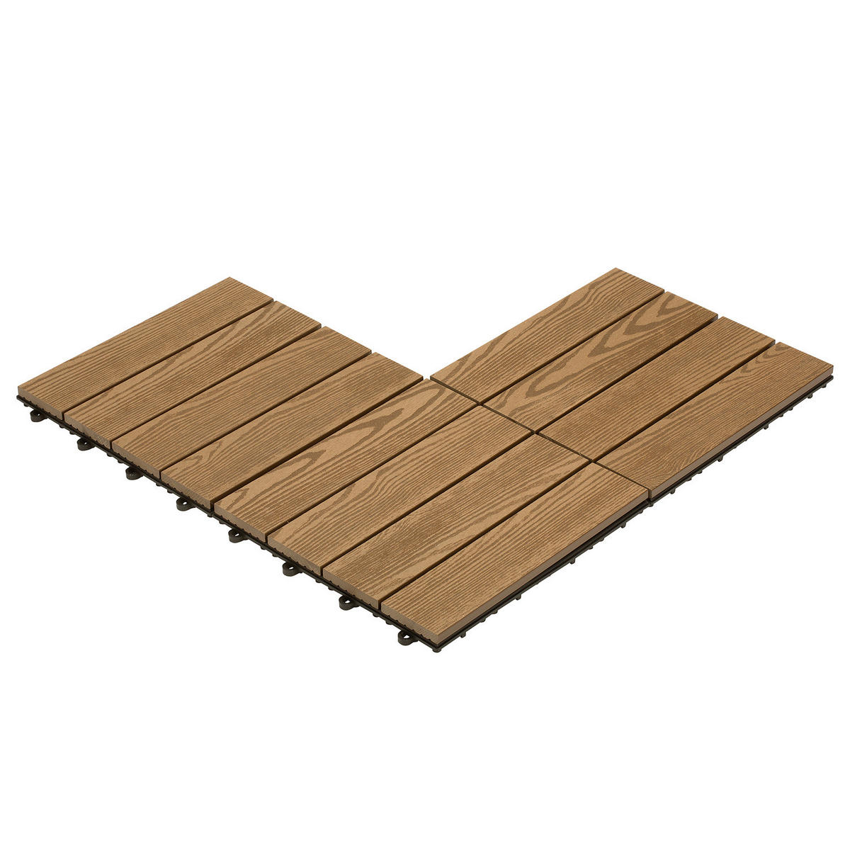 TERRASSENFLIESE - 11er-Set - Hellbraun, Kunststoff (30/30/2.4cm) - home24