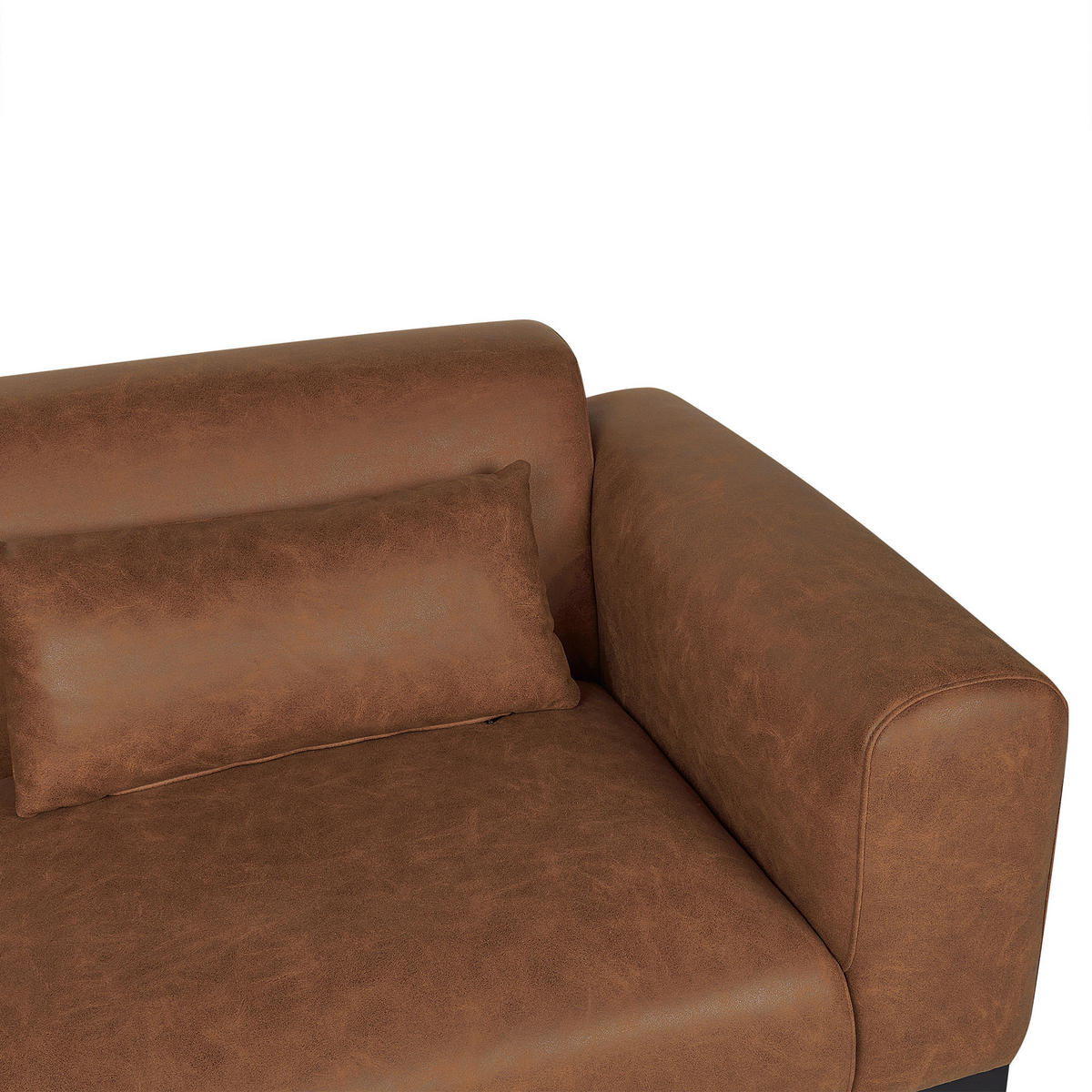 2-SITZER-SOFA Kunstleder braun Malmos - Schwarz/Braun, Textil (196/78/85cm) - Beliani