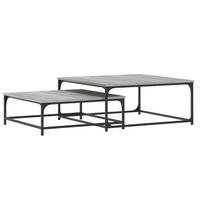 SATZTISCHE 2 Stk. Grau Sonoma Holzwerkstoff - Grau, Holzwerkstoff (80/80/35cm) - furnicato