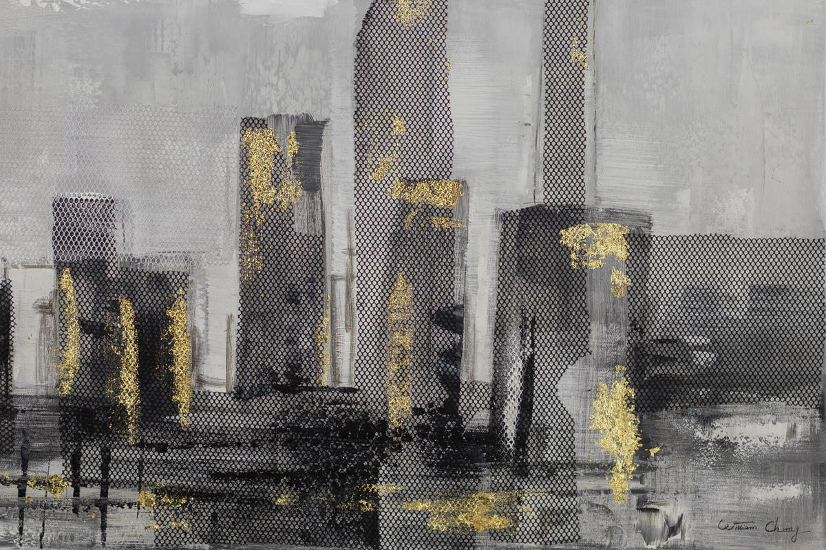 ACRYLBILD HANDGEMALT 100/70 cm - Schwarz/Grau, Holz/Textil (100/70cm) - KUNSTLOFT