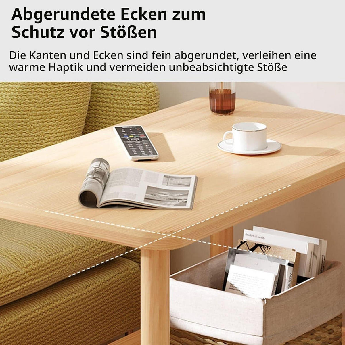 BEISTELLTISCH 2-Ebenen Holz mit Rollen - Braun, Holzwerkstoff (30/60/47cm)