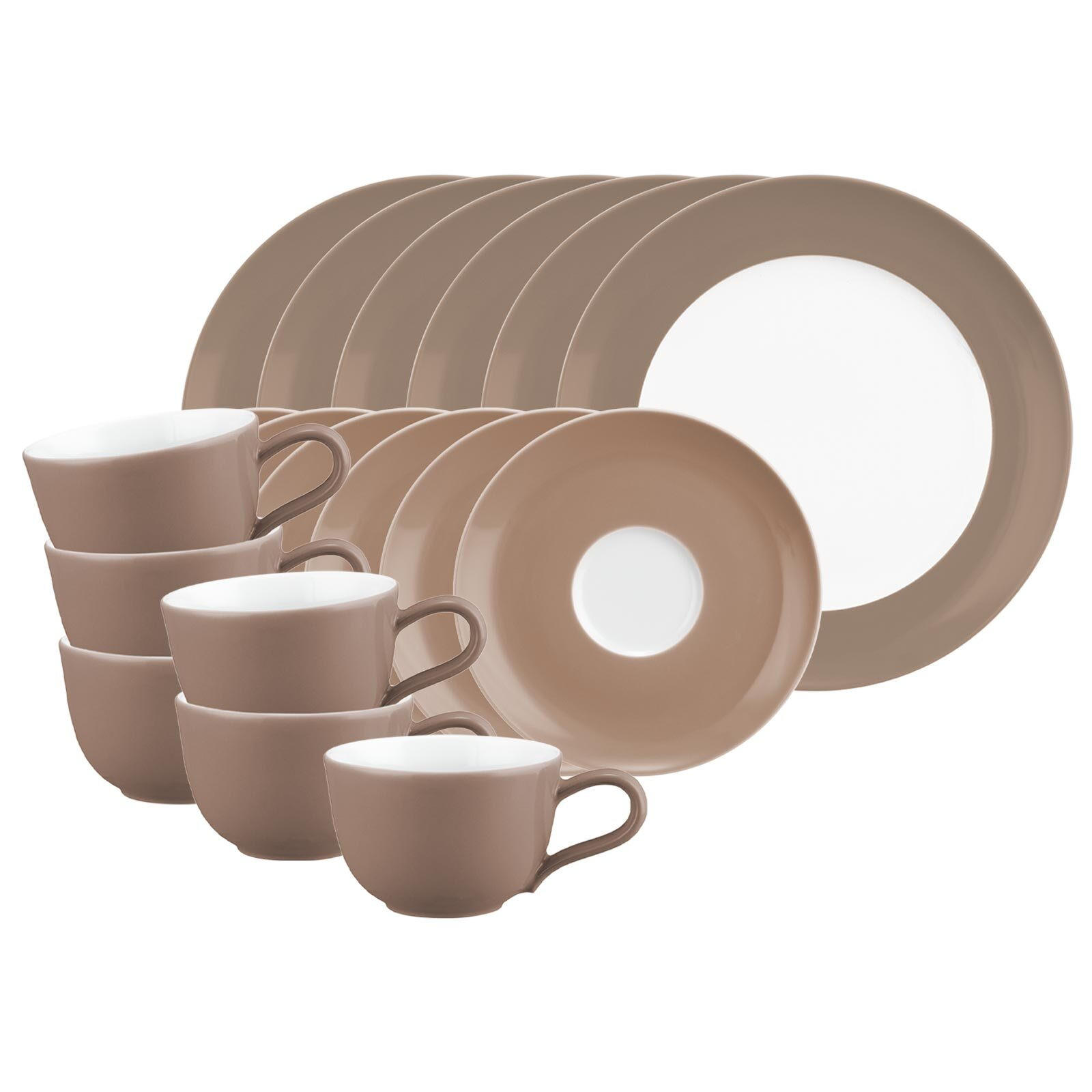 KAFFEESERVICE Liberty Pure Colors Cocoa Brown 18er Set - Braun, Keramik (1/1/1cm) - Seltmann Weiden