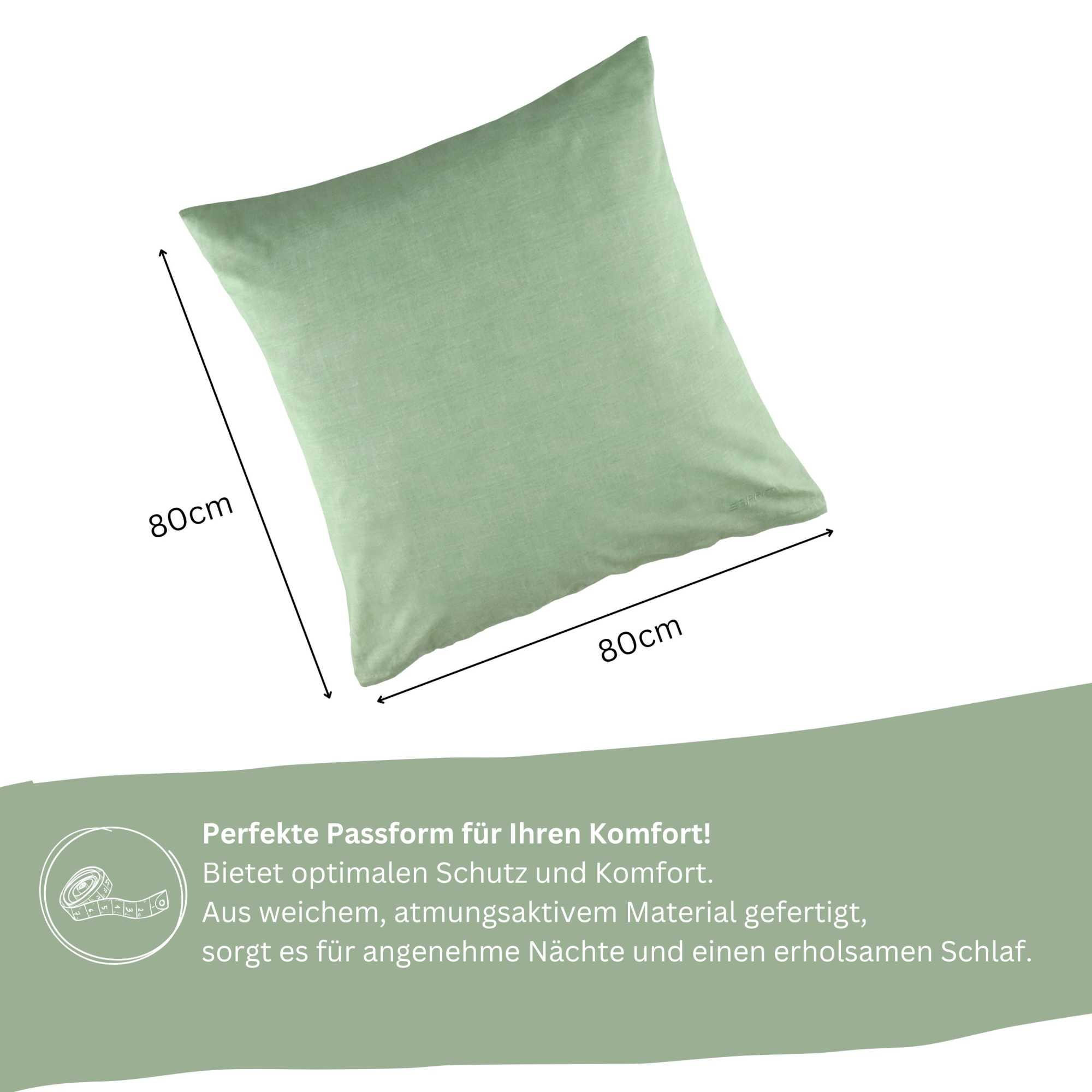 RENFORCÉ KISSENBEZUG HARP - Grün, Textil (80/80cm) - Esprit