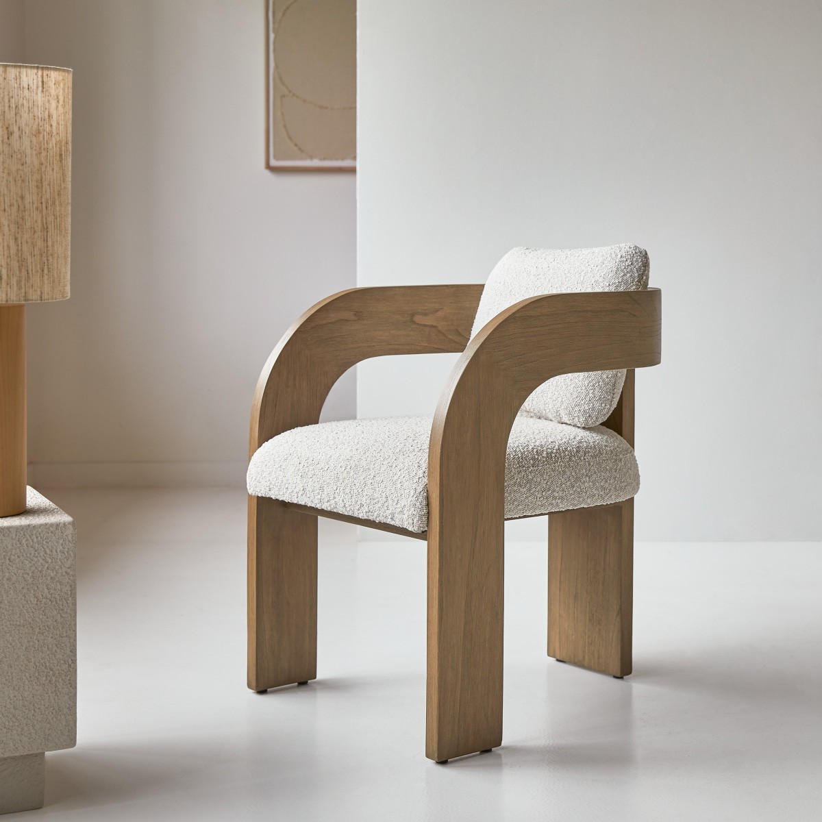 STUHL Boti Beige aus Helles Mindiholz - Beige, Holz (55/72/61cm) - Tikamoon
