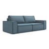 3-SITZER SOFA mit Schlaffunktion Strukturstoff Stoff Blau - Blau/Schwarz, Kunststoff/Textil (255/85/105cm) - LaMiaSofa