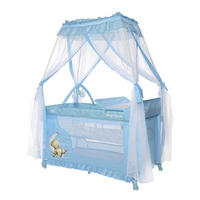 REISEBETT Magic Sleep hellblau 2 Ebenen Baldachin Mobile Wickelauflage faltbar - Blau/Hellblau, Kunststoff (60/120cm) - Lorelli