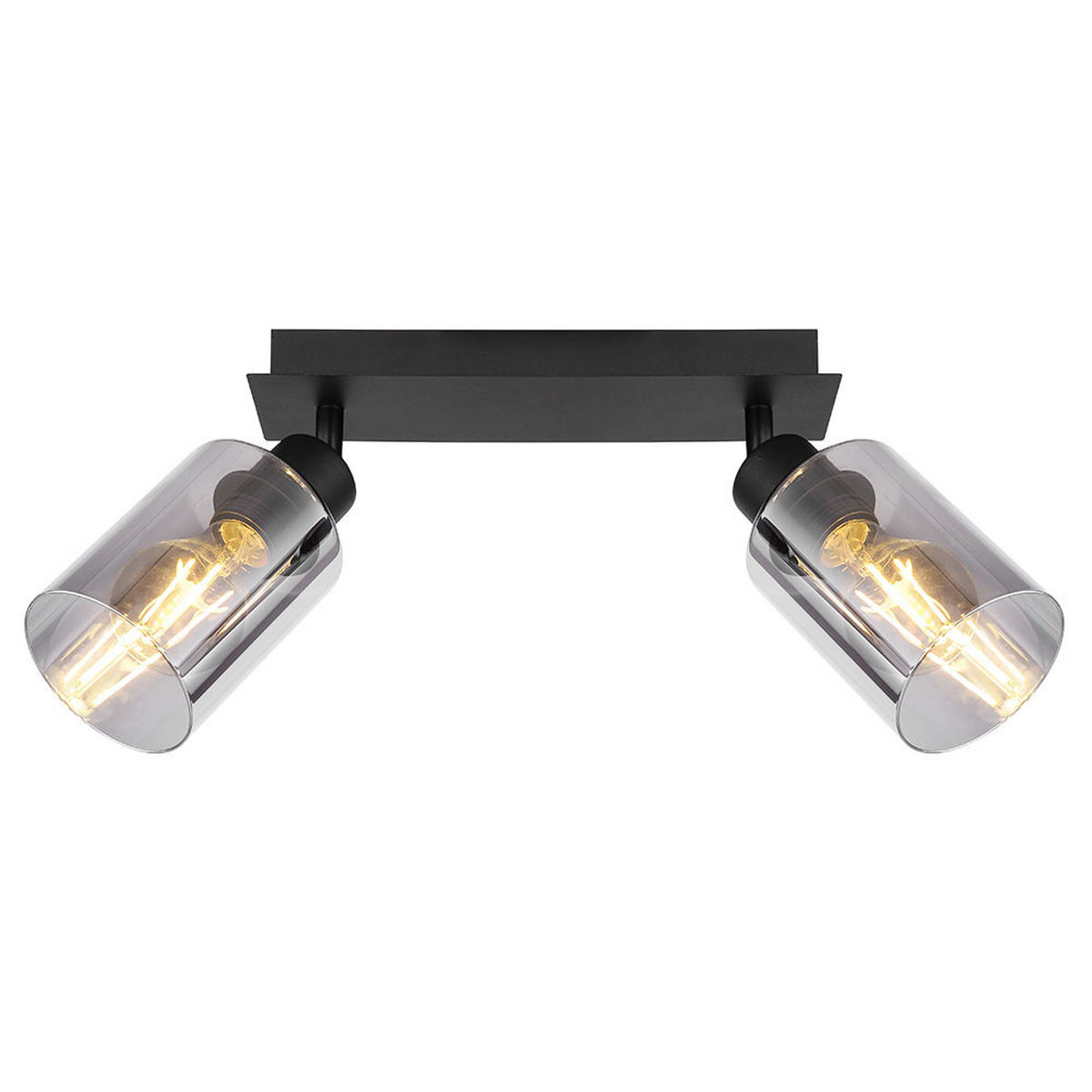 LED DECKENLEUCHTE Metall Rauchfarben Schwarz - Schwarz, Glas (27/9/21.5cm) - Globo Lighting