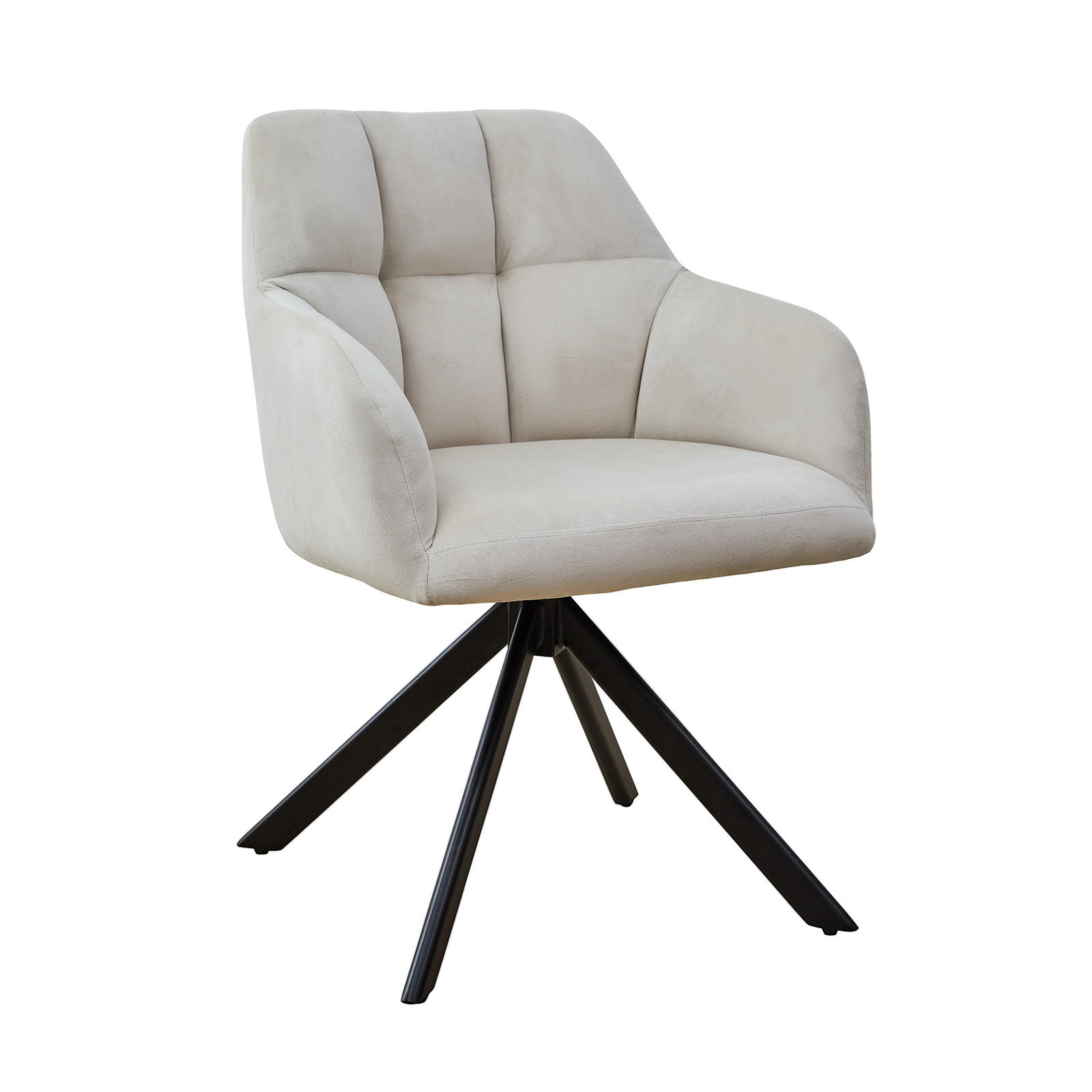 ESSZIMMERSTUHL SORA Samt Creme - Creme/Schwarz, Textil/Metall (55/83/51cm) - SVITA