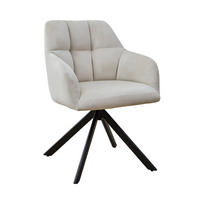 ESSZIMMERSTUHL SORA Samt Creme - Creme/Schwarz, Textil/Metall (55/83/51cm) - SVITA