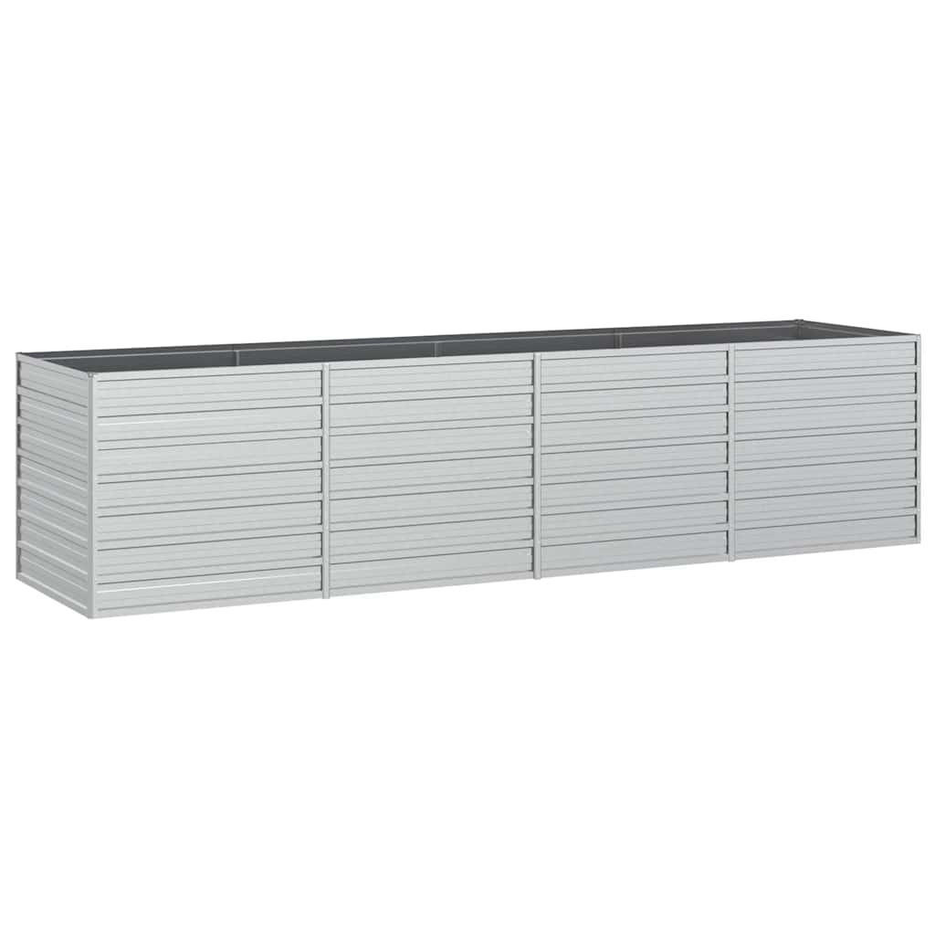 HOCHBEET 320/80/77 cm, aus Verzinkter Stahl, Silber - Silberfarben, Metall (80/77/320cm) - vidaXL