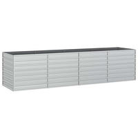 HOCHBEET 320/80/77 cm, aus Verzinkter Stahl, Silber - Silberfarben, Metall (80/77/320cm) - vidaXL