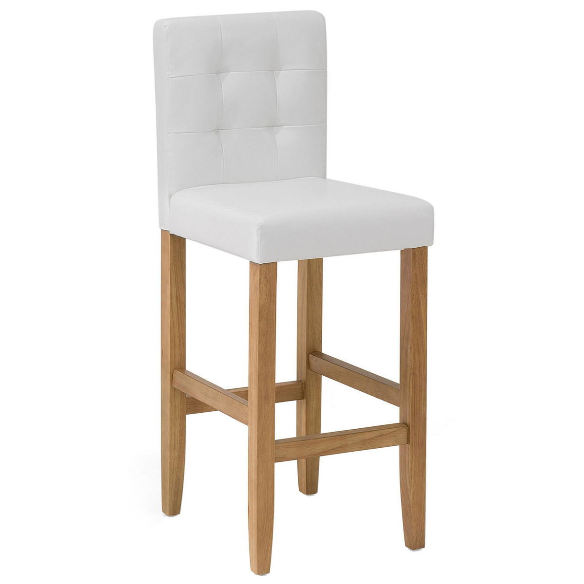 BARSTUHL 2er-Set Kunstleder Weiß Madison - Weiß, Holz/Textil (45/110/58cm) - Beliani