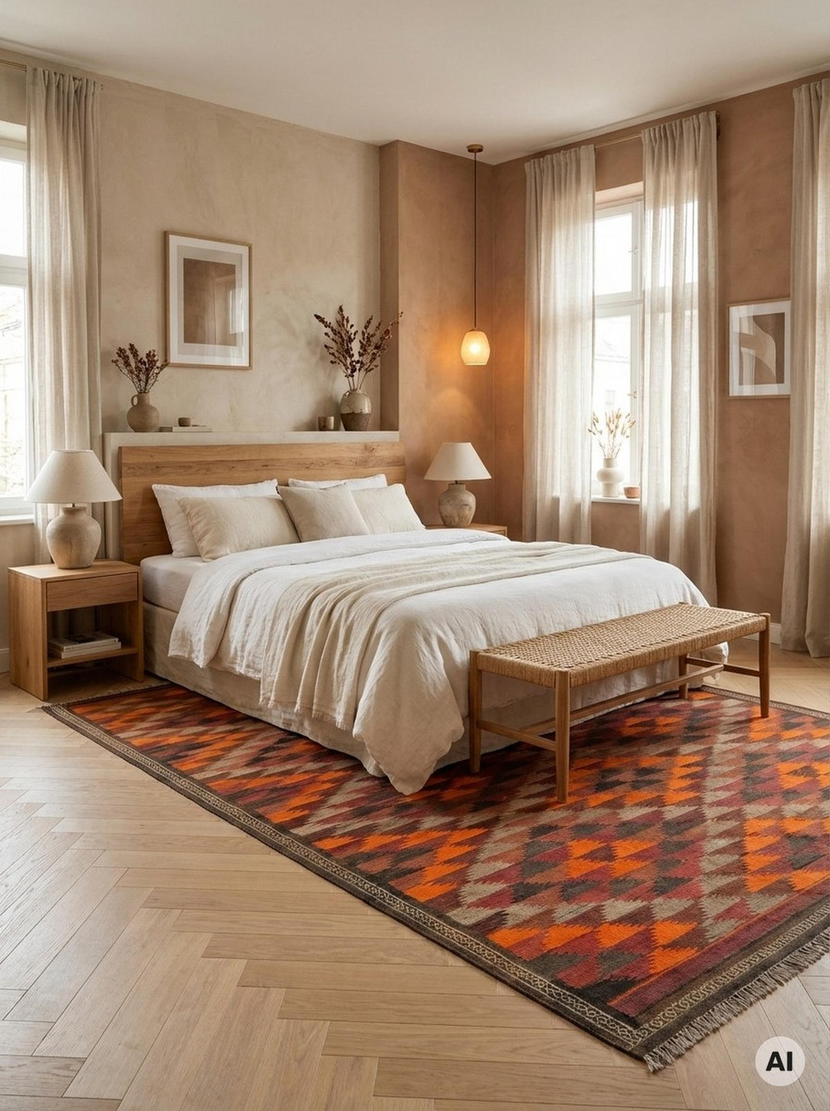 KELIM-TEPPICH handgewebt Kordi Orange 378/208 cm Schurwolle - Orange, Textil (208/378cm) - Looma