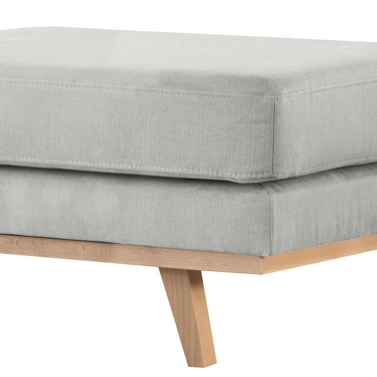 POLSTERHOCKER - Buchefarben/Grau, Buchenholz/Textil (85/43/60cm) - home24