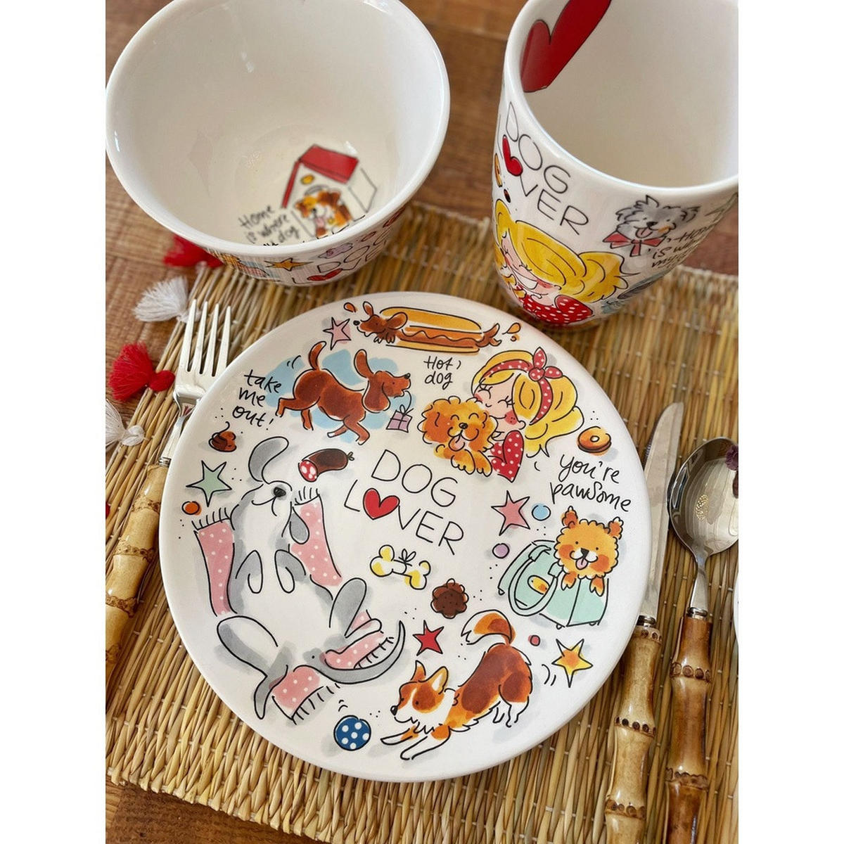 FRÜHSTÜCKSTELLER Hundeliebhaber in Bunt - 22cm - Multicolor, Keramik (21.8/21.8/2.5cm) - Blond Amsterdam