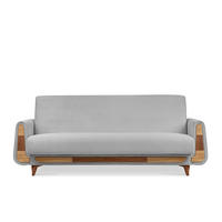 3-SITZER-SCHLAFSOFA GUSTAVO II mit Armlehnen, Hellgrau - Hellgrau, Holz/Holzwerkstoff (230/98/98cm) - KONSIMO®
