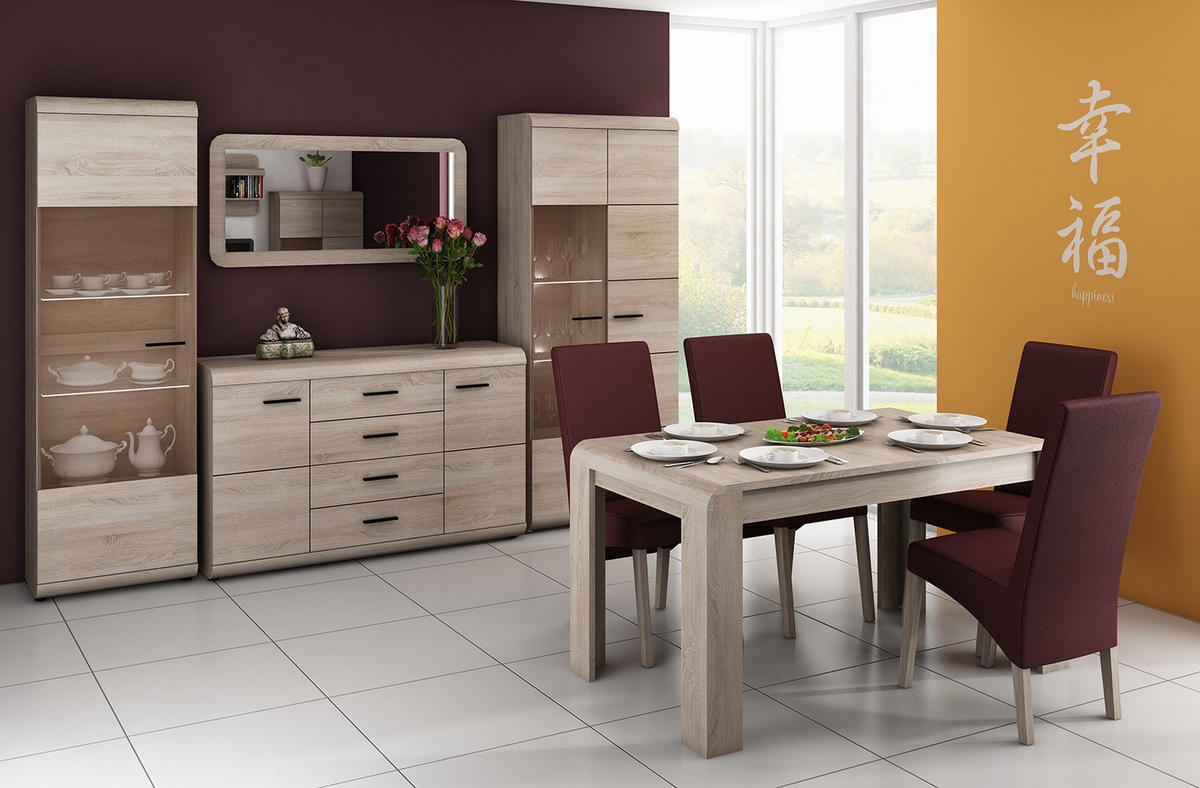 LOWBOARD Link Sonoma Eiche 140 / 54 / 44 cm - Braun/Sonoma Eiche, Holz/Holzwerkstoff (140/44/54cm) - Feldmann-Wohnen