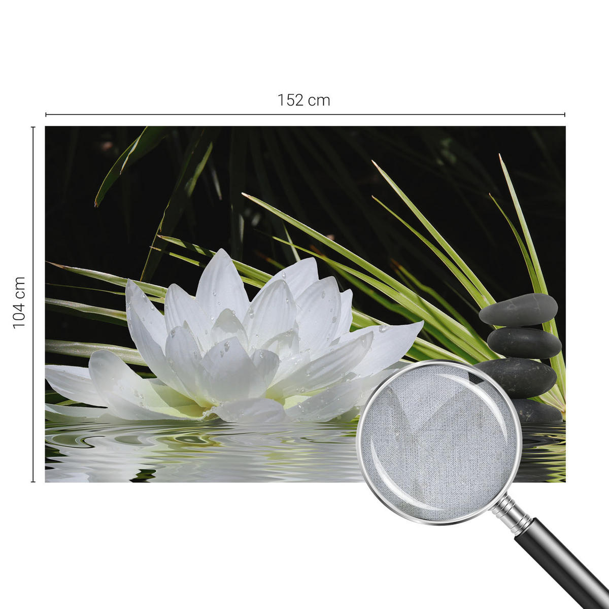FOTOTAPETE 152x104 cm - Lilienmeditation - Weiß, Textil (152/104cm) - Wallfluent