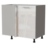 ECK-KÜCHENSCHRANK Essen D13U/90 Weiß Hochglanz / Grau Matt 90 / 50 / 82cm - Weiß Hochglanz/Grau, Holz/Holzwerkstoff (90/82/50cm) - Feldmann-Wohnen