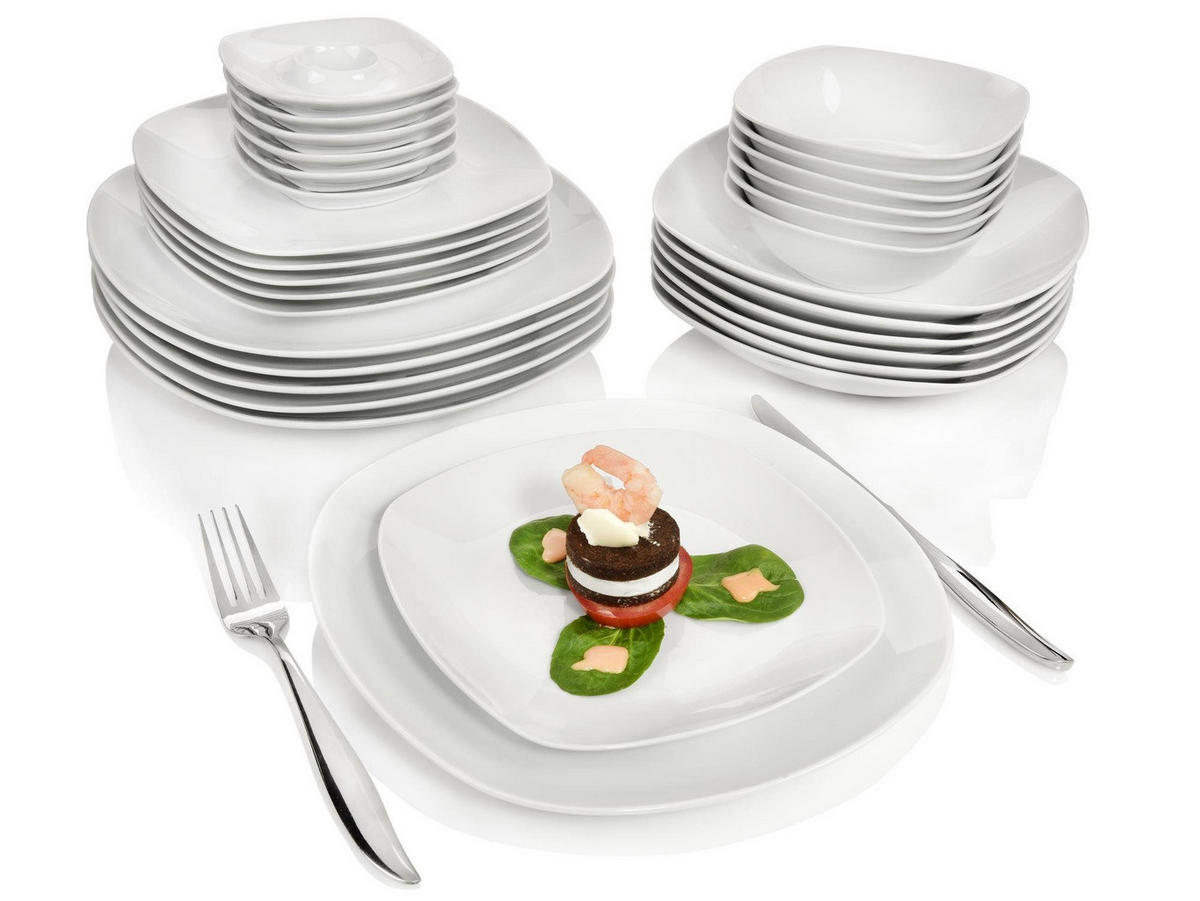 TAFLSERVICE BILGOLA - 30 teilig aus Porzellan - Weiß, Keramik (28.5/30/42cm) - Sänger