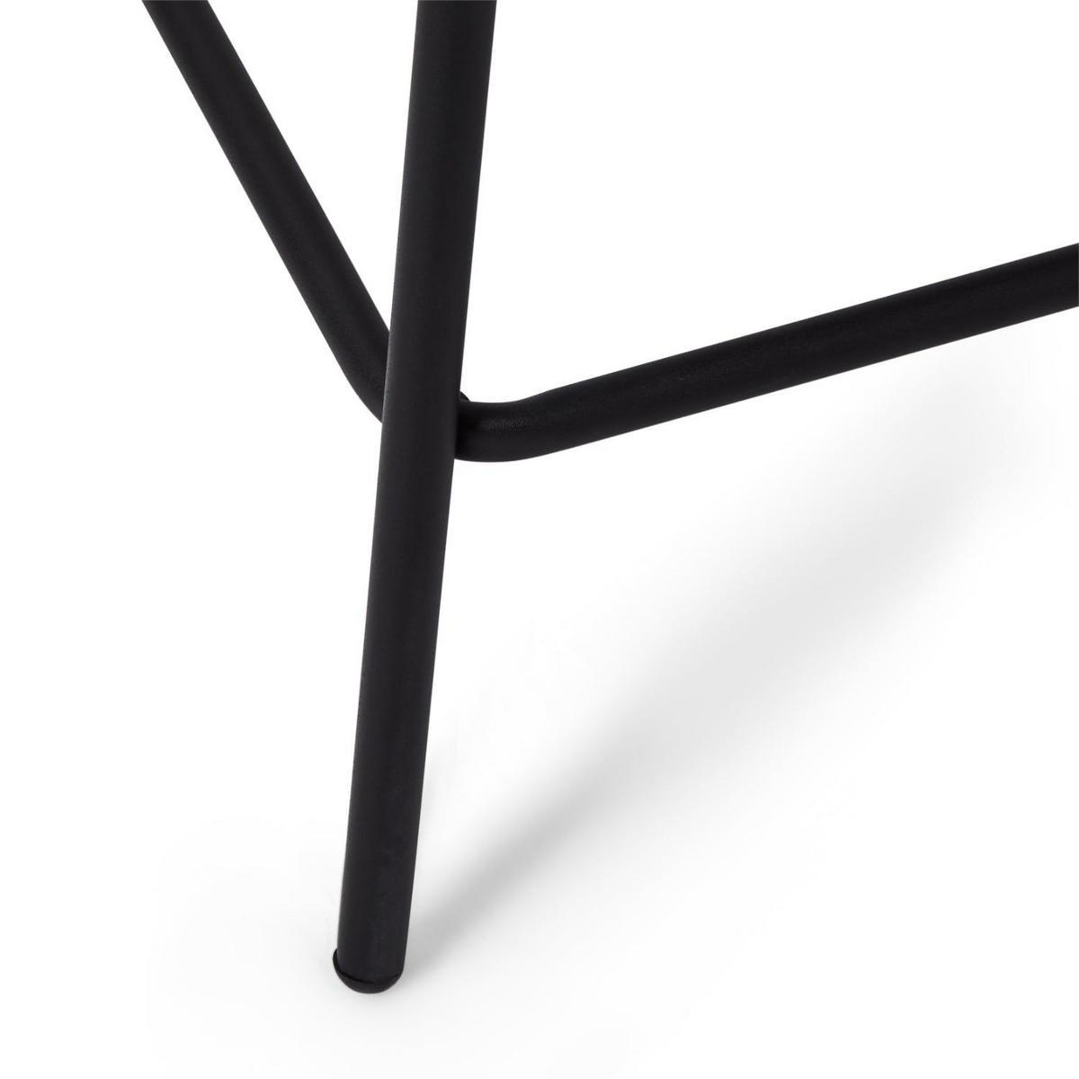 BARHOCKER-SET 2 Stück in Teddystoff - Schwarz/Weiß, Textil/Metall (52/103/50cm) - Furnhouse