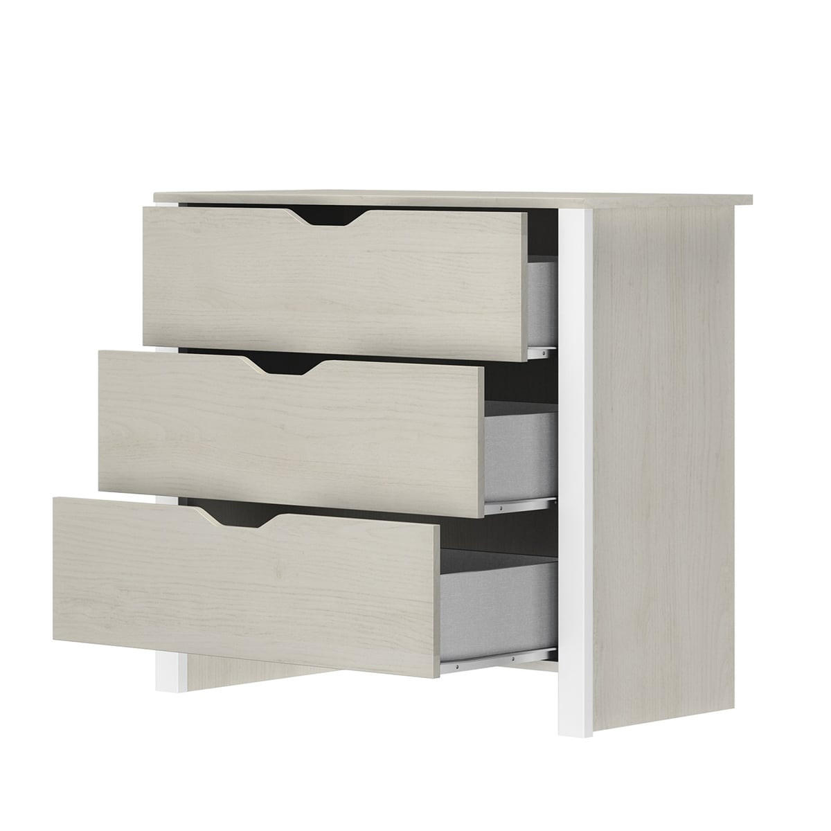 KOMMODE 3 Schubladen Nairobi - L88 x H80 x P43 cm - Grau, Holzwerkstoff (43/80/88cm) - Calicosy