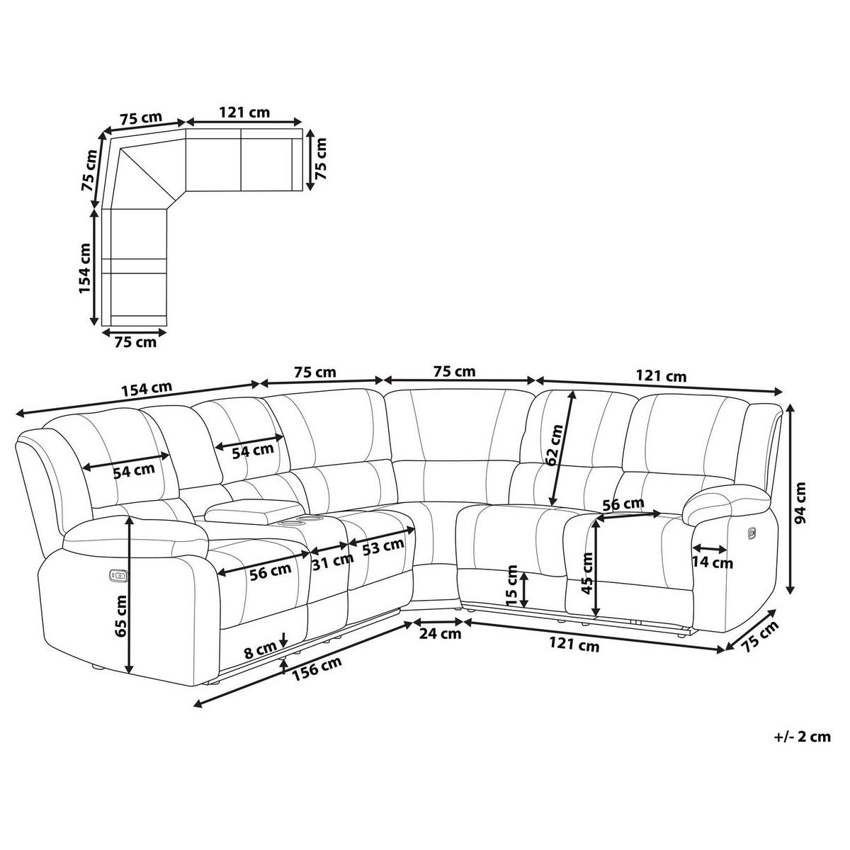 ECKSOFA Polsterbezug Taupe Rokke - Taupe, Textil (229/196cm) - Beliani