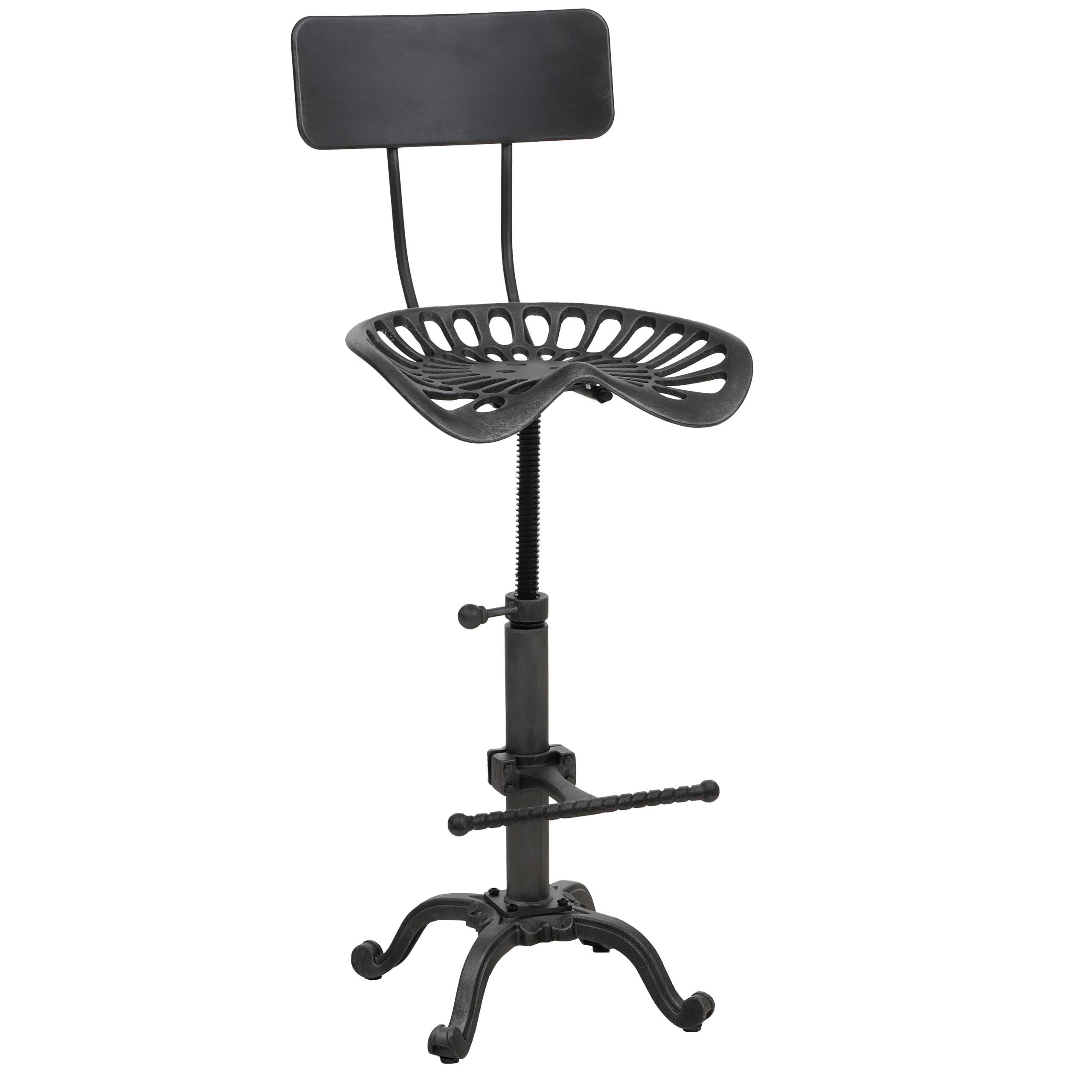 BARHOCKER Schwarz, Silber - Silberfarben/Schwarz, Metall (44/89/36cm) - MCW